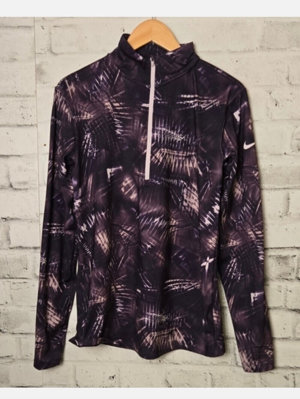 Nike Dri Fit Quarter Zip Pullover XL Purple Black Athletic Top